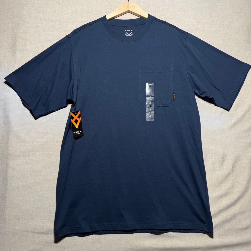 Hawx SS Pocket Tee Mens LT Navy SS HXFA21K40-NAVY-TLL Workwear T-Shirt New